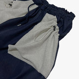 reverse terry pocket denim capri shorts_blue