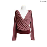 (3color) Cowl Two-Way Neck Stripe Hoodie