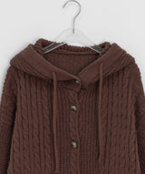 Itol Cable Hood Knit Cardigan