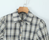 Plaid Puff Check Top 231330665
