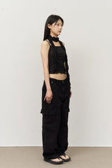 (W) Dun Wrinkled Scarf Top