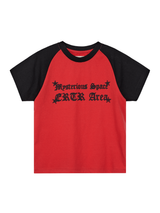 ラグラン1/2Tシャツスモールフィット　レッド/ブラック
