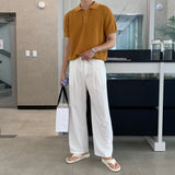 LMN サマースコッティ3ボタンカラー半袖ニット (8 colors)