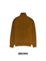 [MADE] Two-Way Wool Cable Knit Zip-Up (7C)