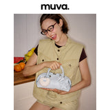 muva. 本革 夏向け パフィー 2WAY ショルダーバッグ