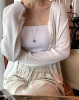 Loop Summer Ribbed Knit Cardigan / 4 colors