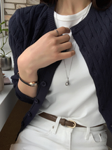 FOB Cable Knit Round Cardigan