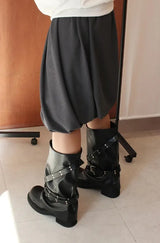 DRAPE BALLOON MIDI SKIRT
