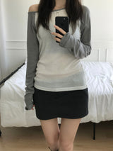 ラグランオフショルダーTシャツ(3 colors)