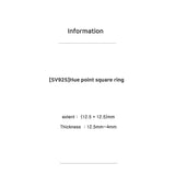 SV925-square point simple ring-N silver