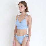  STRING SHIRRING BIKINI SET / SKY BLUE