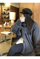 ケープマフラールーズフィットニットカーディガン