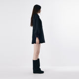 Wool button mini dress 001