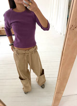 Waflle 3/4 sleeve T(5c)