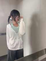 Antale Sheer Oversized Hooded Zip-Up 4color
