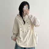 アバントフィット ラメル パターン レイヤード フーディー (4 colors)