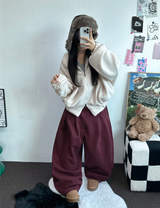 M,XL🤎2サイズ🤎 ダブルピンタックワイドロングバルーンパンツ ❤🤎🖤🩶4カラー