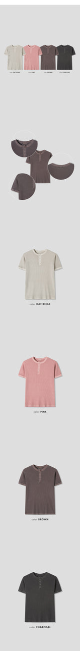 [S/S] Pigment crop muscle henry neck t-shirts(4color)