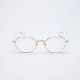 Vatic 1980 Authentic gold frame design octagonal glasses Gold Classic black lenses