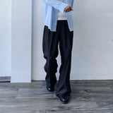 Pressed-Crease Wide-Leg Trousers