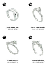 [2PACK][Silver] Open Ring (Choose Two of 11 types) (Random Gift Additional)