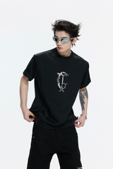 スネークスキン パッチワーク Tシャツ