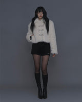 Rabbit Hook Crop Fur Jacket