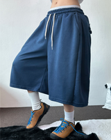 バックポケットサイドピンタックバルーンバミューダ 💙🤎🖤🩶💜6カラー