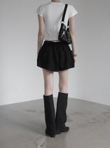 Double-waisted sagging mini skirt
