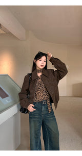 chiffon leopard scarf blouse