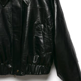 [LINE] Collar Crop Leather Jacket