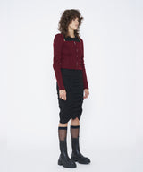 SQUARE NECK RIB CARDIGAN