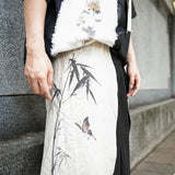 Double-Layered Cropped Wide-Leg Pants