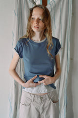 T/T スカルプテッド ハーフTシャツ (blue)