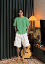 Half-Banded Two-Tuck Wide Shorts 4COLOR