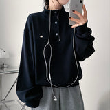 P.V. badge color button sweatshirt
