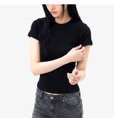 Stretch Cotton Slim Short Sleeve T-shirt Black