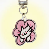 flower cat acrylic keyring