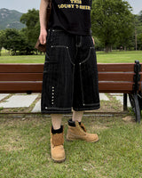 Beto Studded Bermuda Denim Pants