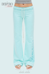 Mint lettering long good fit casual pants 