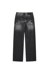 bk pt denim pants (black)
