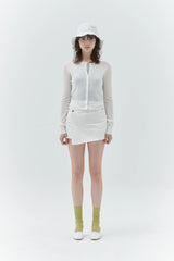 KIRSH PLAIN SEE THROUGH CROP CARDIGAN - WHITE
