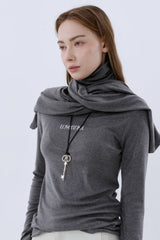 CAPE T-SHIRT COMBI SETUP_CHARCOAL