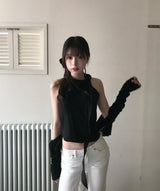 ティア＆ロジーシフォンスカーフホルタースリーブレスbl