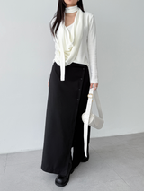 plain button skirts (2color)