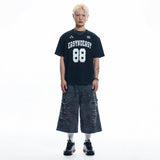 Destroyed Camo Carpenter Bermuda Pants - CHARCOAL