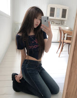 Rika Stitch Low Bootcut Denim Pants