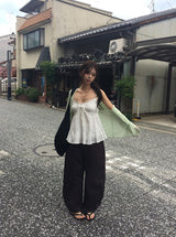 ロビット レース フレア フリル スリーブレス ブラウス