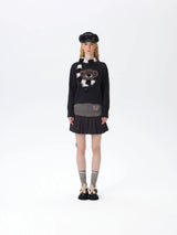13DE MARZO Bear Head Upper Skirt Dark Grey