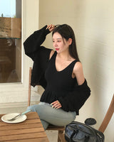 [MADE] Leeds loose fit V-neck cardigan